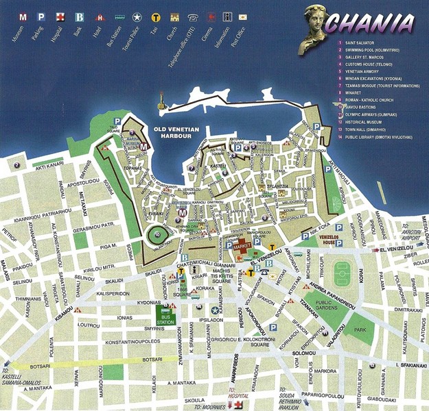 CHANIA CITY MAP 